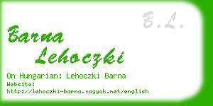 barna lehoczki business card